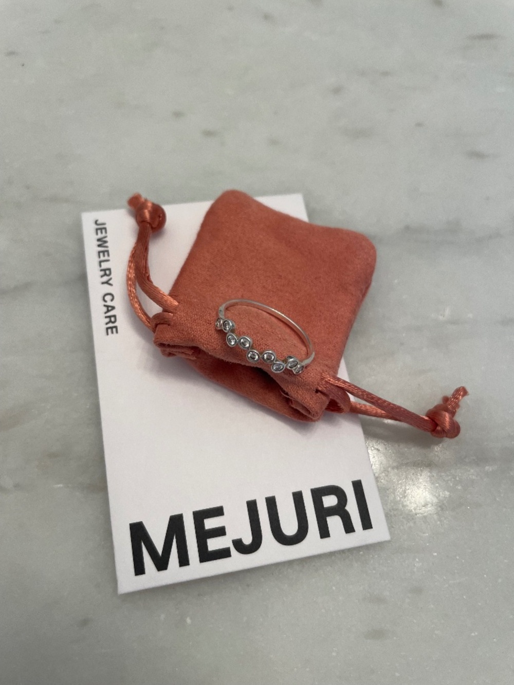 Brand new! Mejuri Ziggy ring, sterling silver with diamonds, size 9